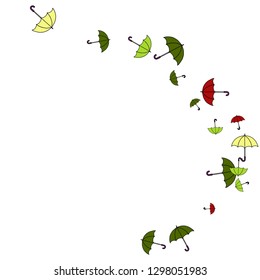 Pretty summer background with umbrellas. Umbrellas In Cartoon Free Style. Pattern Art Illustration Vector
