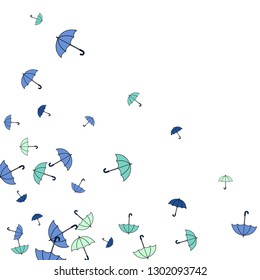 Pretty summer background with umbrellas. Umbrellas In Cartoon Free Style. Pattern Art Illustration Vector