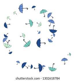 Pretty summer background with umbrellas. Umbrellas In Cartoon Free Style. Pattern Art Illustration Vector