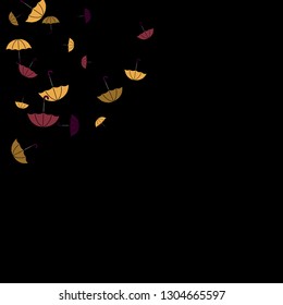 Pretty summer background with umbrellas. Umbrellas In Cartoon Free Style. Pattern Art Illustration Vector