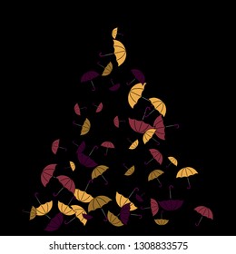Pretty summer background with umbrellas. Umbrellas In Cartoon Free Style. Pattern Art Illustration Vector