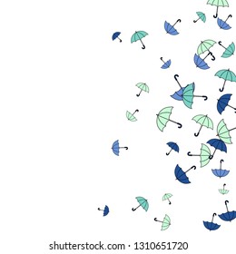 Pretty summer background with umbrellas. Umbrellas In Cartoon Free Style. Pattern Art Illustration Vector