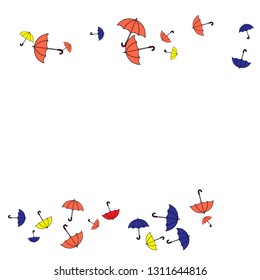 Pretty summer background with umbrellas. Umbrellas In Cartoon Free Style. Pattern Art Illustration Vector