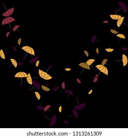 Pretty summer background with umbrellas. Umbrellas In Cartoon Free Style. Pattern Art Illustration Vector

