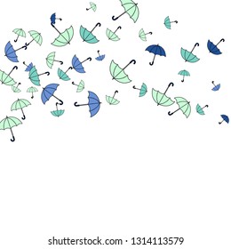Pretty summer background with umbrellas. Umbrellas In Cartoon Free Style. Pattern Art Illustration Vector

