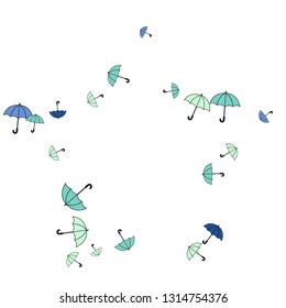 Pretty summer background with umbrellas. Umbrellas In Cartoon Free Style. Pattern Art Illustration Vector
