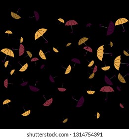 Pretty summer background with umbrellas. Umbrellas In Cartoon Free Style. Pattern Art Illustration Vector
