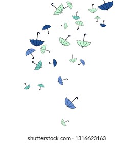 Pretty summer background with umbrellas. Umbrellas In Cartoon Free Style. Pattern Art Illustration Vector
