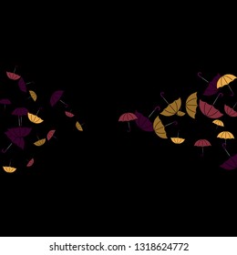 Pretty summer background with umbrellas. Umbrellas In Cartoon Free Style. Pattern Art Illustration Vector