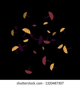 Pretty summer background with umbrellas. Umbrellas In Cartoon Free Style. Pattern Art Illustration Vector
