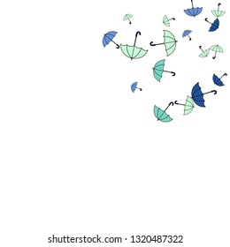 Pretty summer background with umbrellas. Umbrellas In Cartoon Free Style. Pattern Art Illustration Vector