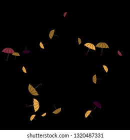 Pretty summer background with umbrellas. Umbrellas In Cartoon Free Style. Pattern Art Illustration Vector