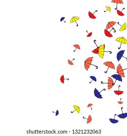 Pretty summer background with umbrellas. Umbrellas In Cartoon Free Style. Pattern Art Illustration Vector