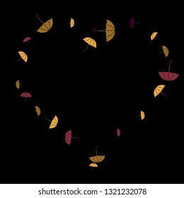 Pretty summer background with umbrellas. Umbrellas In Cartoon Free Style. Pattern Art Illustration Vector
