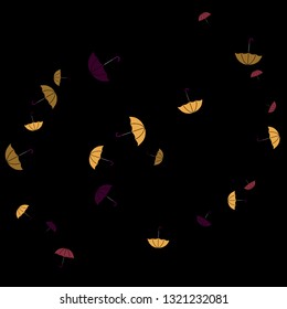 Pretty summer background with umbrellas. Umbrellas In Cartoon Free Style. Pattern Art Illustration Vector