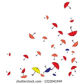 Pretty summer background with umbrellas. Umbrellas In Cartoon Free Style. Pattern Art Illustration Vector