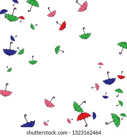 Pretty summer background with umbrellas. Umbrellas In Cartoon Free Style. Pattern Art Illustration Vector

