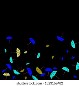 Pretty summer background with umbrellas. Umbrellas In Cartoon Free Style. Pattern Art Illustration Vector
