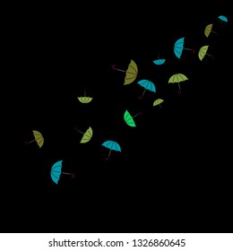 Pretty summer background with umbrellas. Umbrellas In Cartoon Free Style. Pattern Art Illustration Vector
