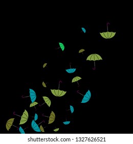 Pretty summer background with umbrellas. Umbrellas In Cartoon Free Style. Pattern Art Illustration Vector
