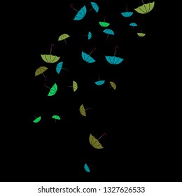 Pretty summer background with umbrellas. Umbrellas In Cartoon Free Style. Pattern Art Illustration Vector
