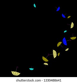 Pretty summer background with umbrellas. Umbrellas In Cartoon Free Style. Pattern Art Illustration Vector
