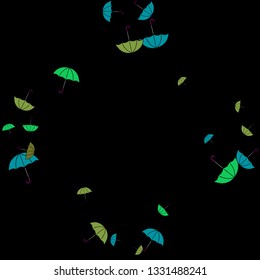 Pretty summer background with umbrellas. Umbrellas In Cartoon Free Style. Pattern Art Illustration Vector
