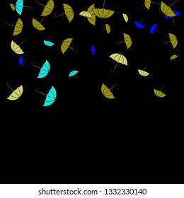 Pretty summer background with umbrellas. Umbrellas In Cartoon Free Style. Pattern Art Illustration Vector
