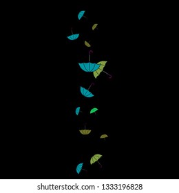 Pretty summer background with umbrellas. Umbrellas In Cartoon Free Style. Pattern Art Illustration Vector
