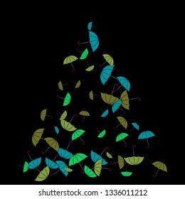 Pretty summer background with umbrellas. Umbrellas In Cartoon Free Style. Pattern Art Illustration Vector
