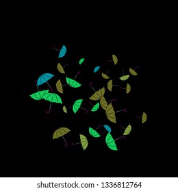 Pretty summer background with umbrellas. Umbrellas In Cartoon Free Style. Pattern Art Illustration Vector
