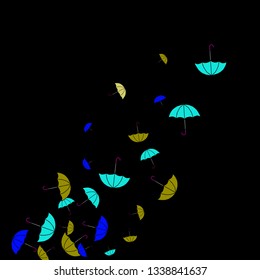 Pretty summer background with umbrellas. Umbrellas In Cartoon Free Style. Pattern Art Illustration Vector
