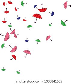 Pretty summer background with umbrellas. Umbrellas In Cartoon Free Style. Pattern Art Illustration Vector
