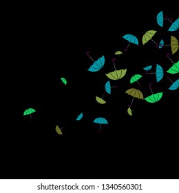 Pretty summer background with umbrellas. Umbrellas In Cartoon Free Style. Pattern Art Illustration Vector
