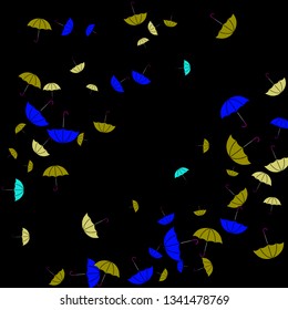 Pretty summer background with umbrellas. Umbrellas In Cartoon Free Style. Pattern Art Illustration Vector
