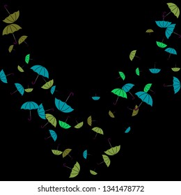 Pretty summer background with umbrellas. Umbrellas In Cartoon Free Style. Pattern Art Illustration Vector
