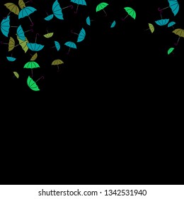 Pretty summer background with umbrellas. Umbrellas In Cartoon Free Style. Pattern Art Illustration Vector
