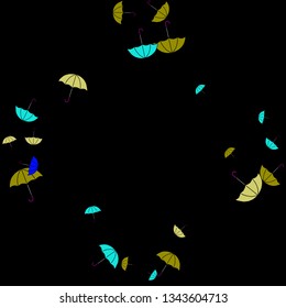 Pretty summer background with umbrellas. Umbrellas In Cartoon Free Style. Pattern Art Illustration Vector
