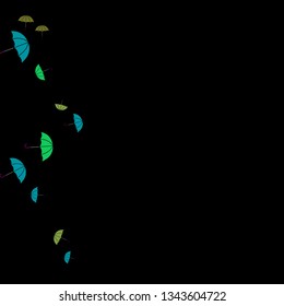 Pretty summer background with umbrellas. Umbrellas In Cartoon Free Style. Pattern Art Illustration Vector
