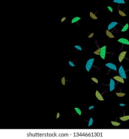Pretty summer background with umbrellas. Umbrellas In Cartoon Free Style. Pattern Art Illustration Vector
