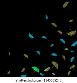 Pretty summer background with umbrellas. Umbrellas In Cartoon Free Style. Pattern Art Illustration Vector
