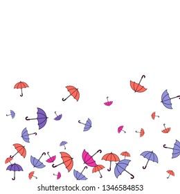 Pretty summer background with umbrellas. Umbrellas In Cartoon Free Style. Pattern Art Illustration Vector
