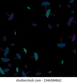 Pretty summer background with umbrellas. Umbrellas In Cartoon Free Style. Pattern Art Illustration Vector
