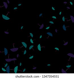 Pretty summer background with umbrellas. Umbrellas In Cartoon Free Style. Pattern Art Illustration Vector
