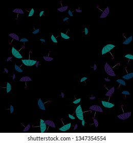 Pretty summer background with umbrellas. Umbrellas In Cartoon Free Style. Pattern Art Illustration Vector
