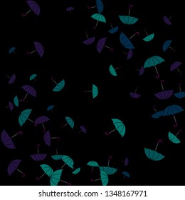 Pretty summer background with umbrellas. Umbrellas In Cartoon Free Style. Pattern Art Illustration Vector
