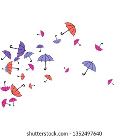 Pretty summer background with umbrellas. Umbrellas In Cartoon Free Style. Pattern Art Illustration Vector