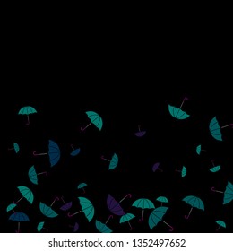 Pretty summer background with umbrellas. Umbrellas In Cartoon Free Style. Pattern Art Illustration Vector