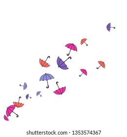 Pretty summer background with umbrellas. Umbrellas In Cartoon Free Style. Pattern Art Illustration Vector