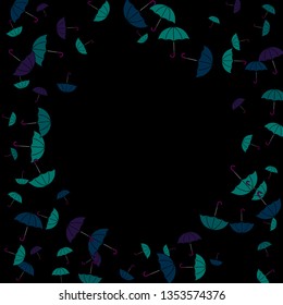 Pretty summer background with umbrellas. Umbrellas In Cartoon Free Style. Pattern Art Illustration Vector